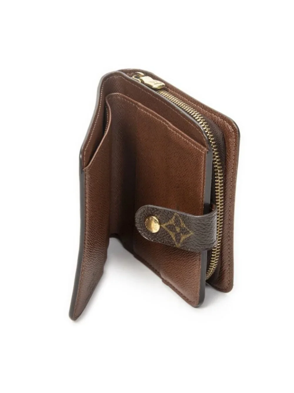 Louis Vuitton Compact Zip Bifold Wallet Brown Monogram Canvas